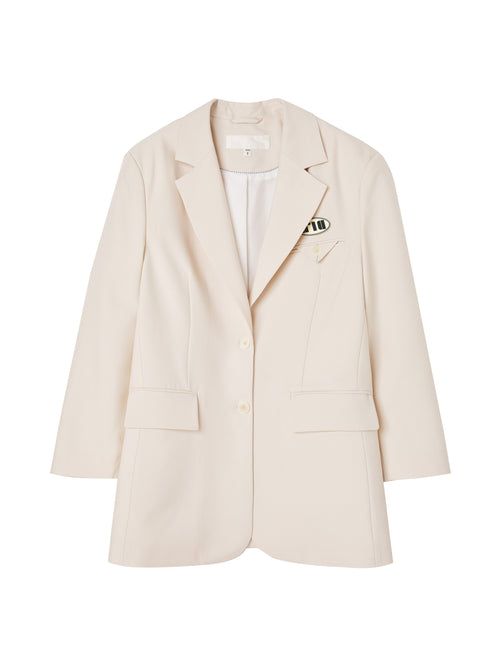 Classic Off-White Boyfriend Blazer - Urlazh New York