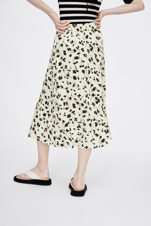 Ink Florals Midi Skirt - Urlazh New York