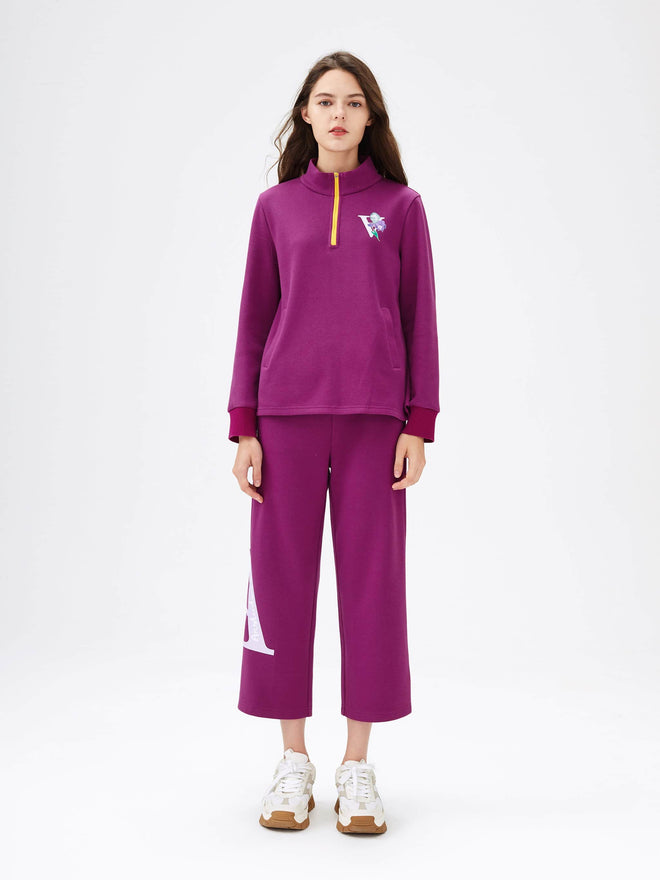 Violet Straight Leg Cropped Track Pants - Urlazh New York