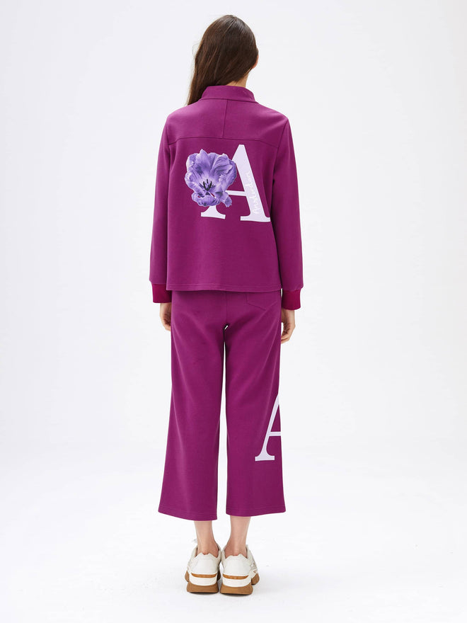 Violet Straight Leg Cropped Track Pants - Urlazh New York