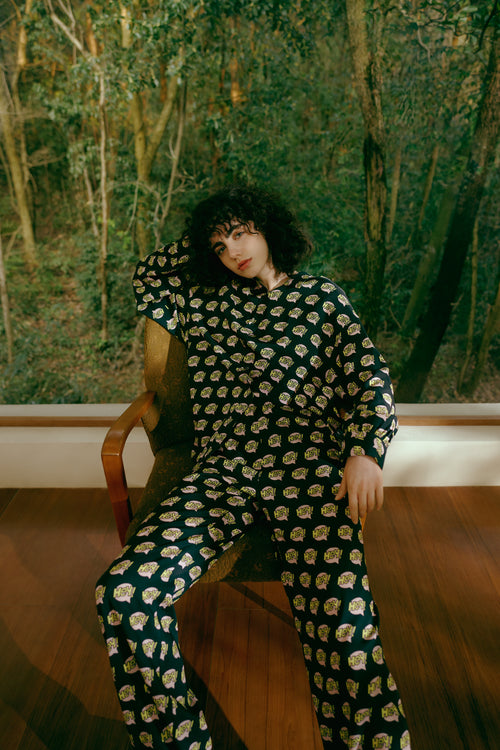 Haut de pyjama en soie 'Hey'