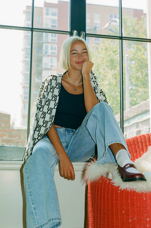 Emoji Embroidery Flared Jeans - Urlazh New York