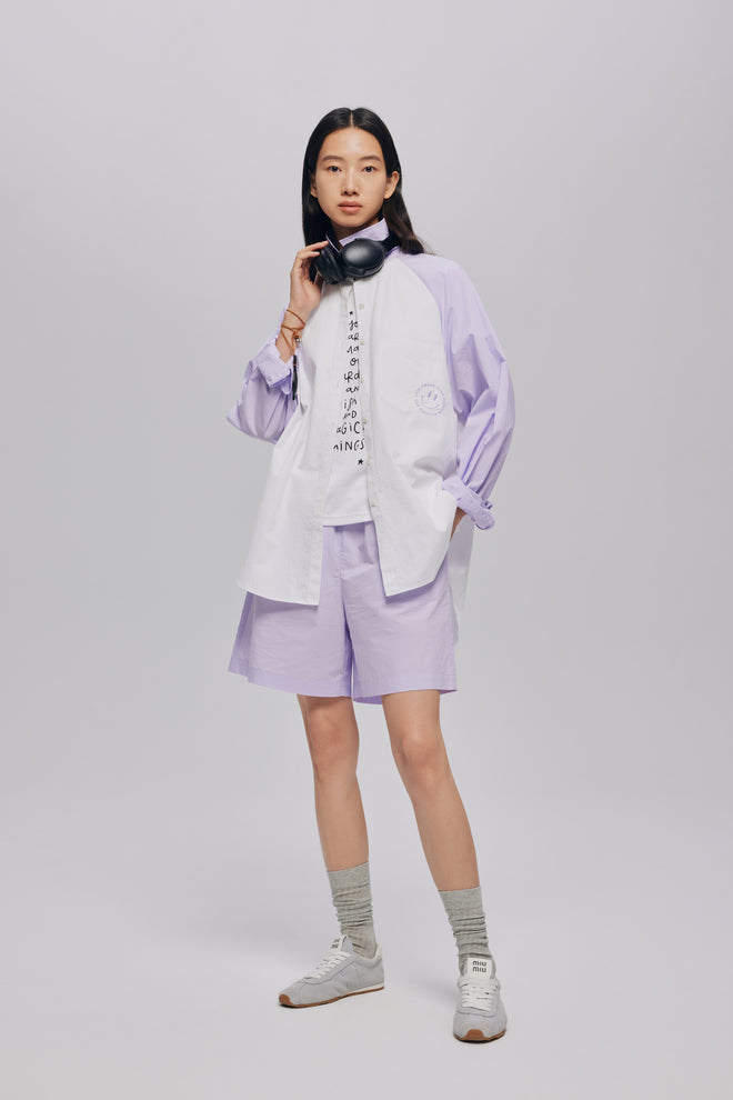 Ensemble chemise-short violet Taro 