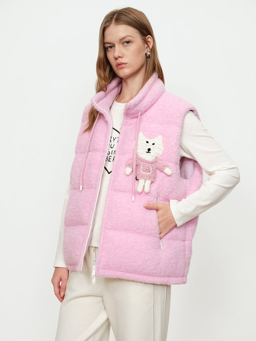 Strawberry Powder Looped Down Vest