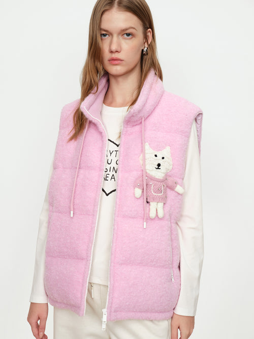 Strawberry Powder Looped Down Vest