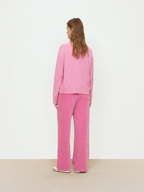 Rose Pink Chiffon Knit Pants