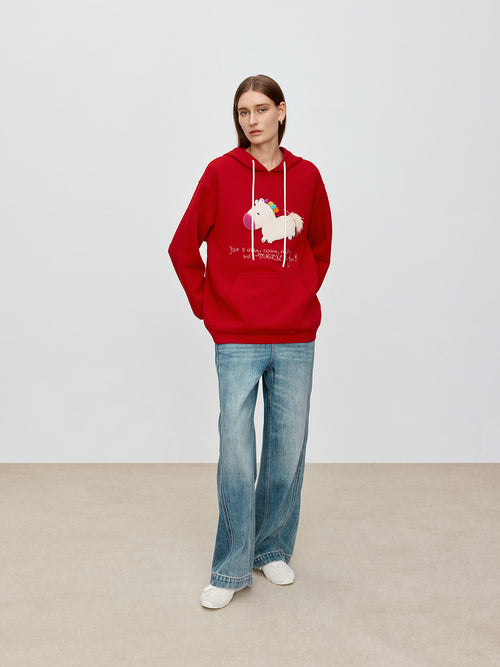 Sunshine Rainbow Little White Horse Hoodie