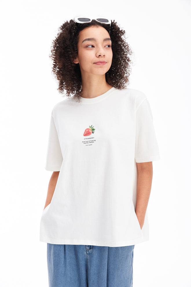 T-Shirt Fruits-Blanc