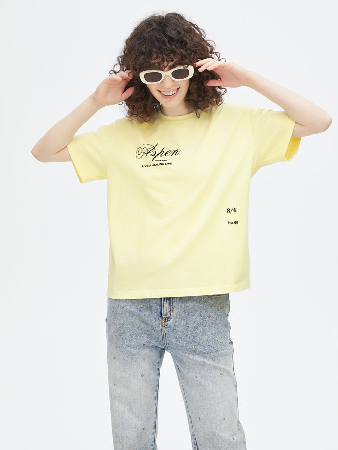 T-shirt jaune collant
