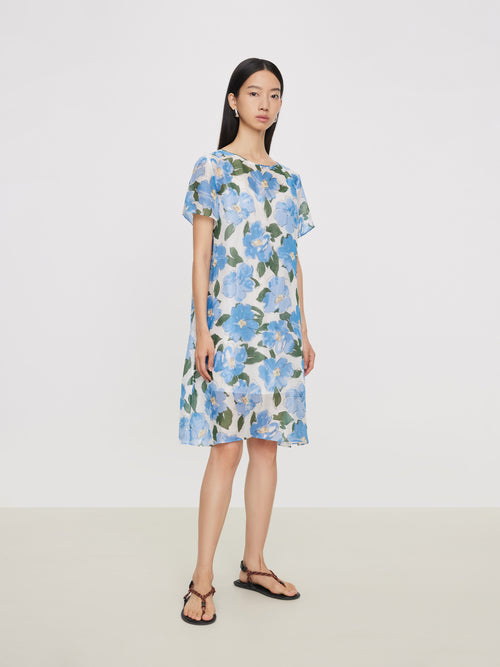 silk & salt dresses Linen Silk Blend Cut Out Dress