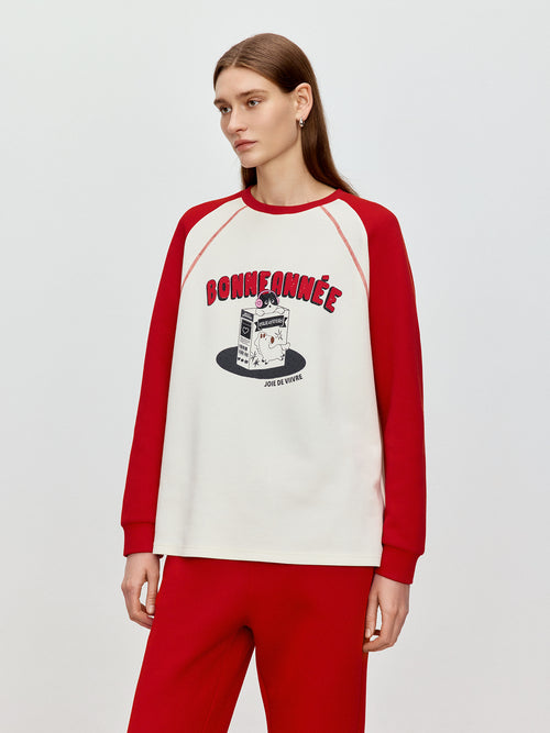 Red And White With Long Sleeved T-Shirt