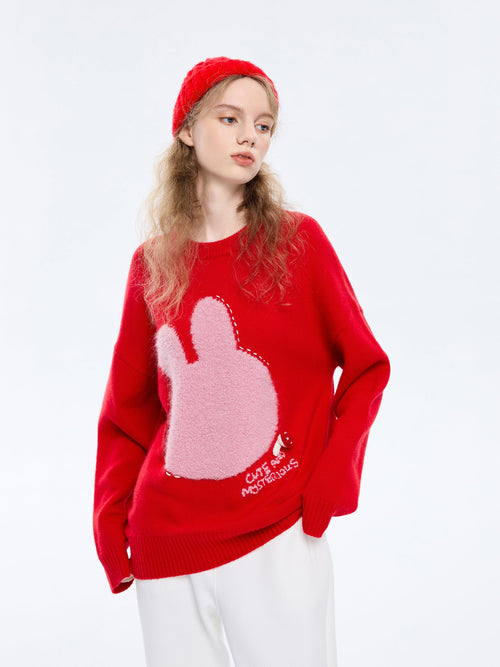 Cute and Mysterious Oversized Cashmere Crewneck-Sample