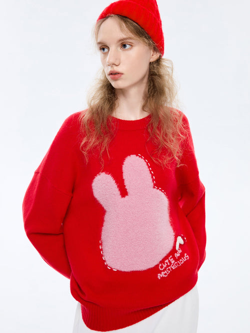 Cute and Mysterious Oversized Cashmere Crewneck-Sample