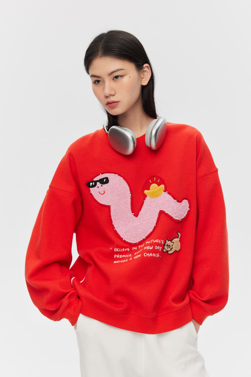 Sweatshirt-Drawing Snake for Blessing