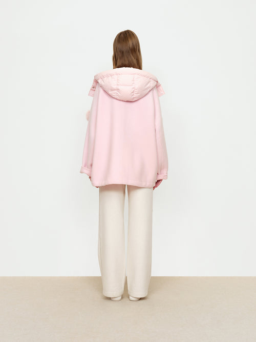 Soft Fog Powder Hooded Coat