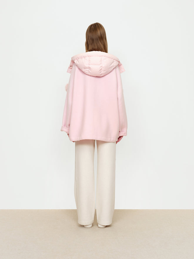 Soft Fog Powder Hooded Coat