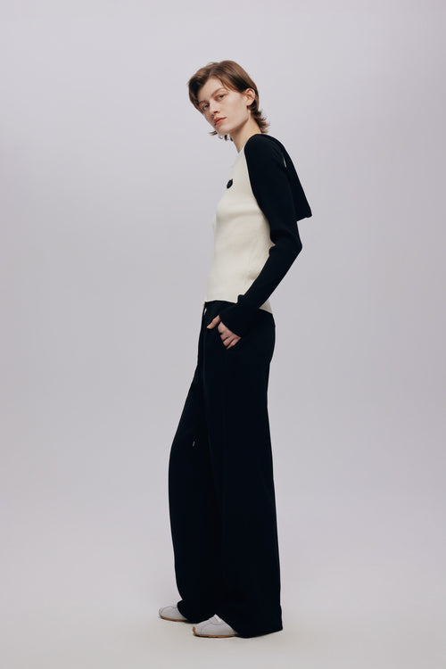 Draped Suit Wide Leg Pants