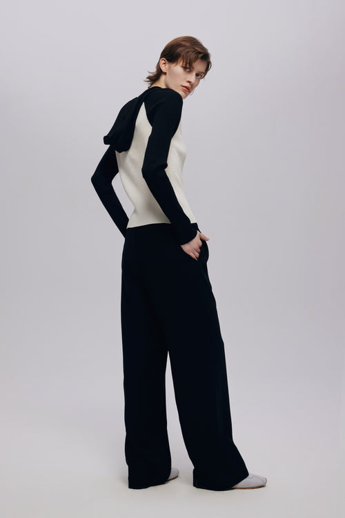 Draped Suit Wide Leg Pants