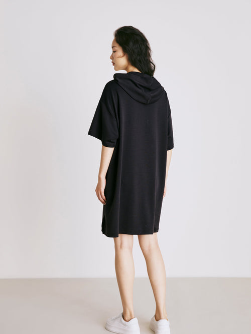 Carbon Grey Hooded Dress-Sample