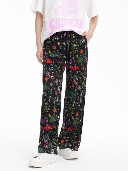 Pantalon en soie fleuri Vanguard 