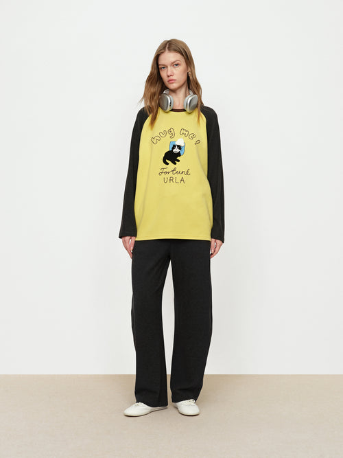 Cat Color Blocked T-Shirt