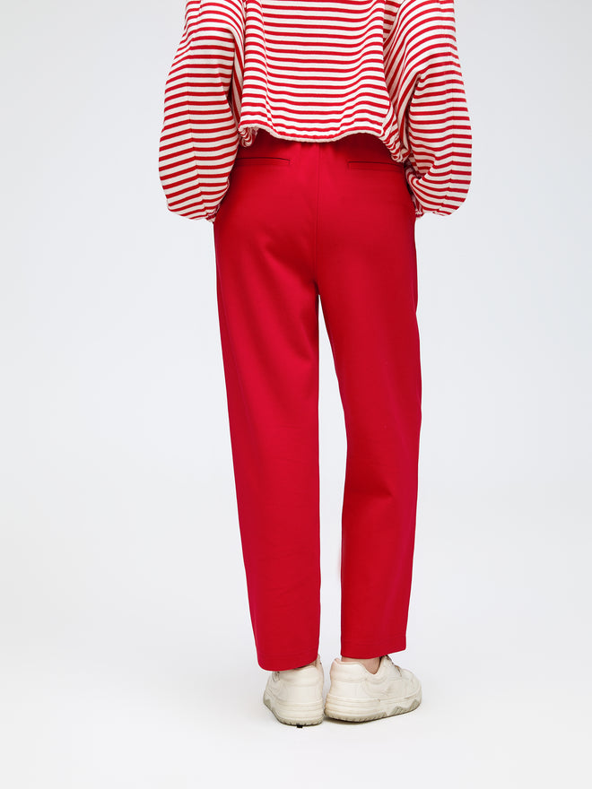 Pantalon en tricot Harlequin rouge