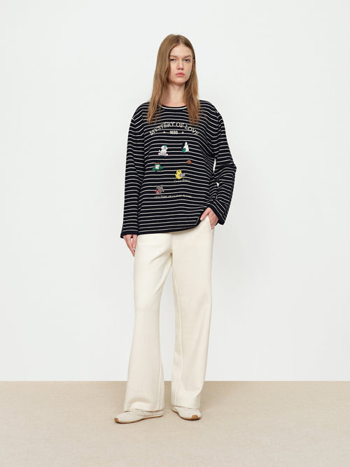 Black And White Striped Fun Sweater