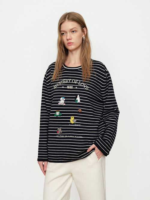 Black And White Striped Fun Sweater