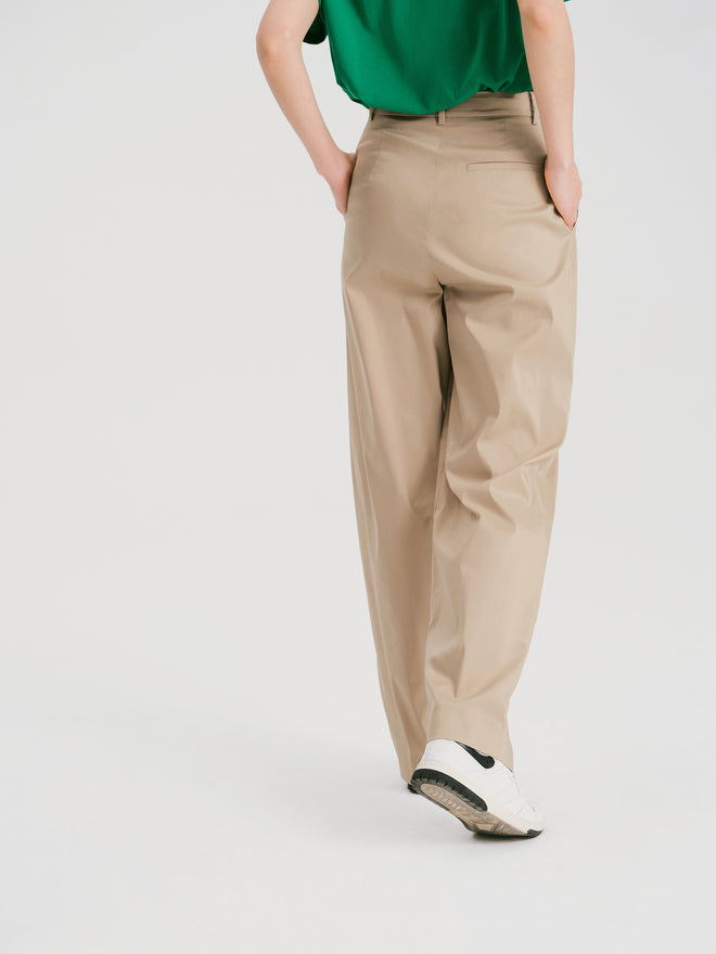 Pantalon large décontracté simple - Kaki