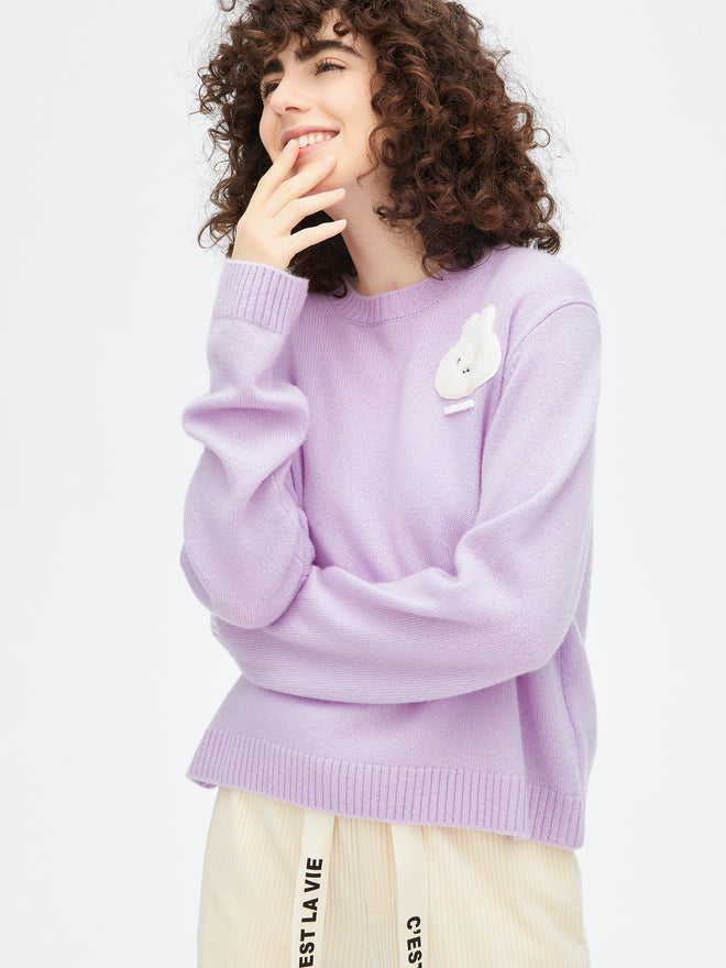 Pull lapin violet collant