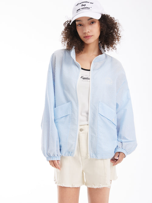 Blue And White Striped Jacket