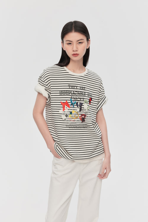 Animal Party Striped T-Shirt