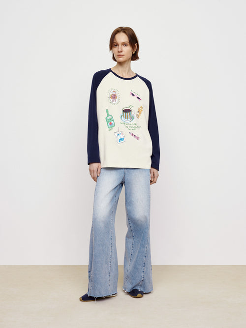 Long Sleeved Color Blocked Tee