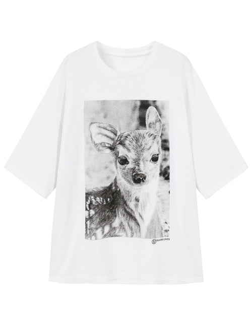 Deer Printed T-shirt - Urlazh New York