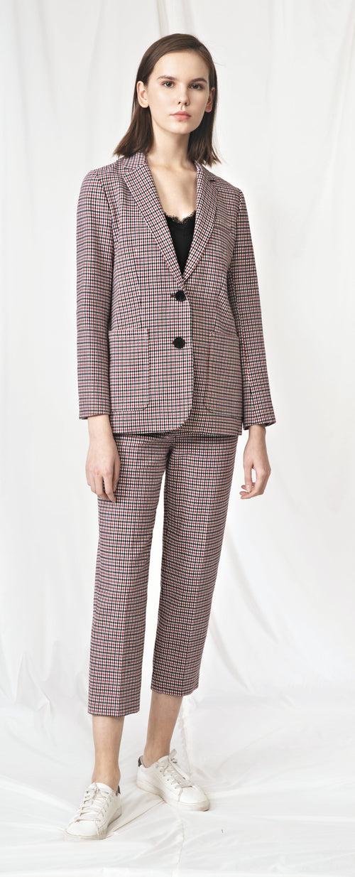 Black Checkered Plaid Blazer - Urlazh New York