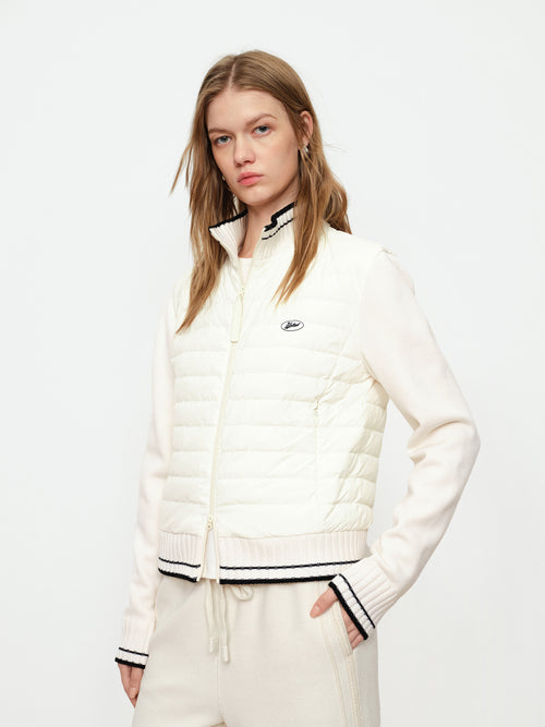 Winter Love Song Knitted Splicing Down Jacket