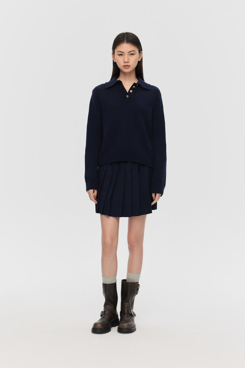 MIU style navy sweater