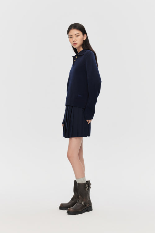 MIU style navy sweater