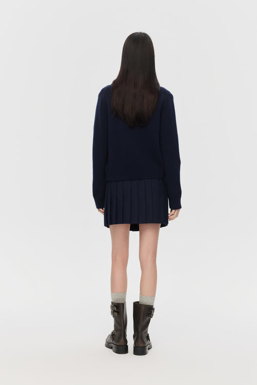 MIU style navy sweater