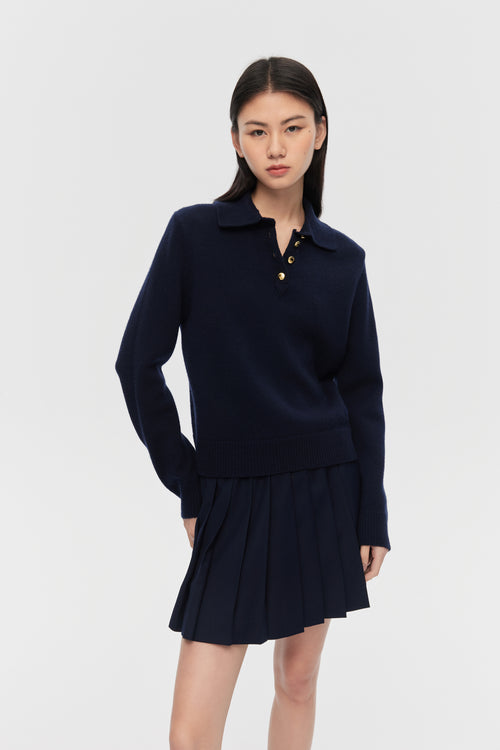 MIU style navy sweater