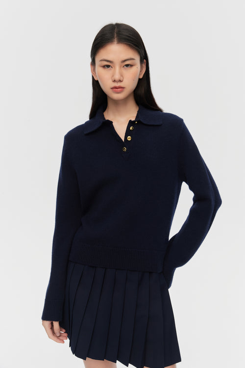 MIU style navy sweater