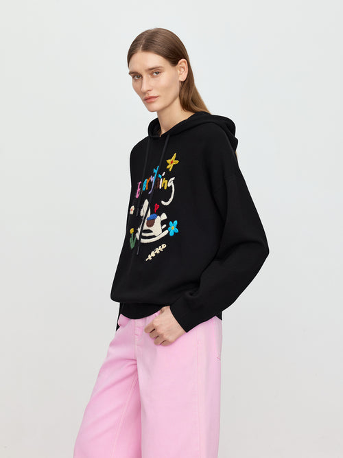 Small Wooden Horse Decoration Painting Sweaters