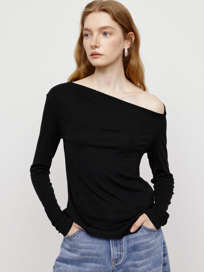 Elegant Night Sky Sloping Shoulder Top