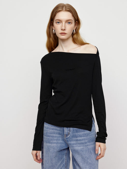 Elegant Night Sky Sloping Shoulder Top