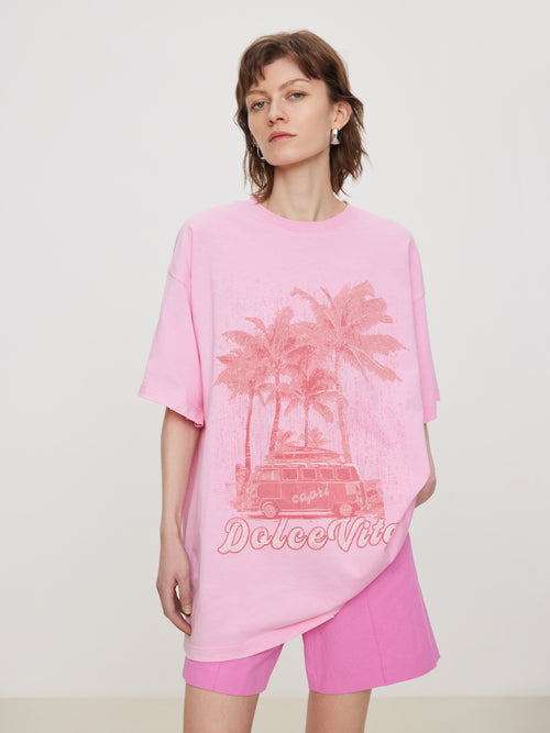 Vintage Pink Vacation Tee