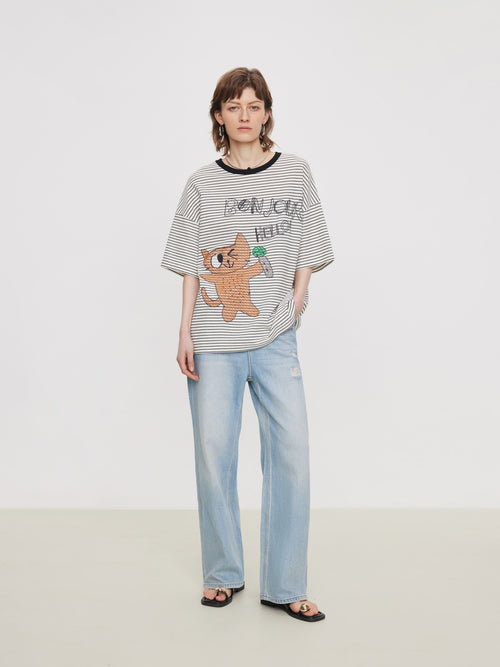 Fun Cat Stripe Tee