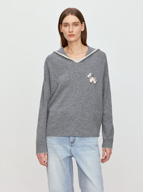 Decorative Hooded Sweater