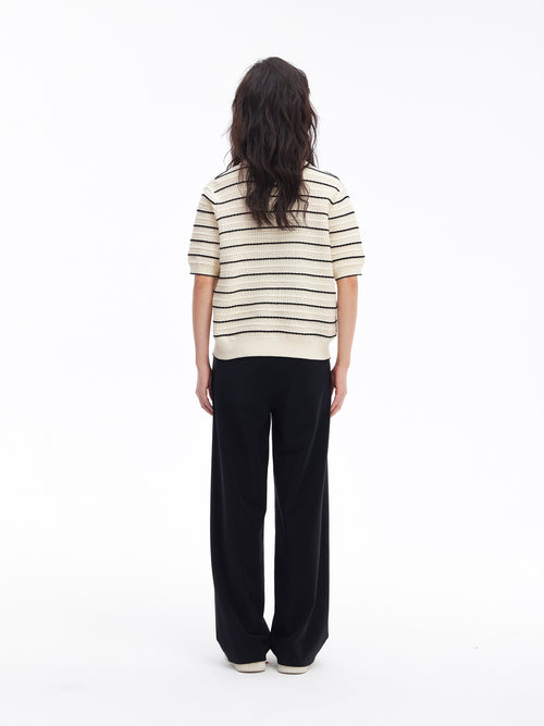 Toothpick Print Straight Leg Pants