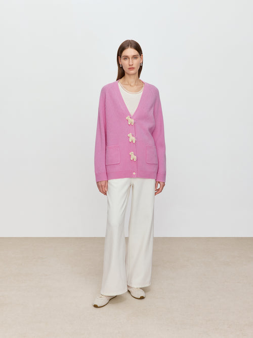 Yuanqi Peach Pink Sweater Jacket