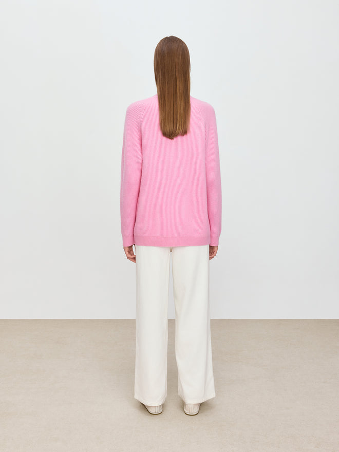 Yuanqi Peach Pink Sweater Jacket